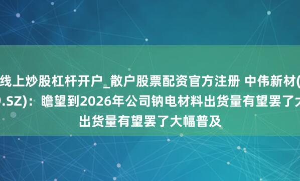 线上炒股杠杆开户_散户股票配资官方注册 中伟新材(300919.SZ)：瞻望到2026年公司钠电材料出货量有望罢了大幅普及